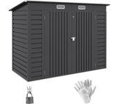 Outsunny Caseta de Jardín Exterior 2,7m² 249x121x183 cm con Doble Puerta 2 Ventilaciones y Pestillo Gris   Aosom España