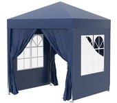 Outsunny Carpa Plegable 2x2 m Cenador de Jardín con 4 Paredes Laterales Tela Oxford 2 Puertas 2 Ventanas y Bolsa de Transporte Azul   Aosom España