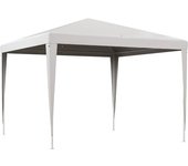 Outsunny Carpa Desmontable 3x3 m Cenador plegable de jardín con 4 Orificios de Drenaje y Tubo de Acero Blanco   Aosom España