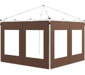 Outsunny Laterales para Carpa de Repuesto de Tela Oxford 2 Paneles de 295x195 cm con 2 Ventanas para Carpas de 6x3 m 3x3 m Marrón   Aosom España