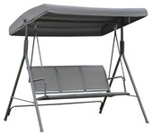 Outsunny Columpio Balancín Jardín de 3 Plazas con Techo Parasol Ajustable Respaldo Transpirable y Marco de Acero 175x118x159 cm Gris   Aosom España