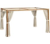 Outsunny Pérgola Jardín 4x3 m Techo Retráctil Mosquiteras Malla Marco Aluminio Terraza Natural   Aosom España