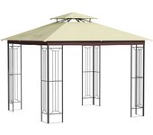 Outsunny Cenador de Jardín 3x3 m con Doble Techo de Ventilación Marco de Acero Protección Solar para Fiestas Eventos Exterior Beige   Aosom España