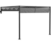 Outsunny Pérgola de Pared de Jardín 297x211x220 cm Cenador con Techo Retráctil y Marco de Acero para Patio Terraza Gris Oscuro   Aosom España