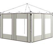 Outsunny Paredes Laterales para Carpa de Repuesto de Tela Oxford 2 Paneles de 295x195 cm con 2 Ventanas para Carpas de 6x3 3x3 m Crema   Aosom España
