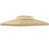 Outsunny Techo para Cenador Cubierta de Repuesto 4x3 m de 2 Niveles Toldo para Pérgola Recambio con 10 Orificios de Drenaje Crema   Aosom España