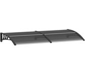 Outsunny Marquesina de Protección contra Sol y Lluvia 196x75x23 cm con Cubierta de Policarbonato para Puertas y Ventanas Negro
