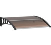Outsunny Marquesina Exterior para Puerta y Ventana 75x100 cm contra Sol y Lluvia con Soporte de Aleación de Aluminio Marrón   Aosom España
