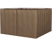 Outsunny 4 Paredes Laterales para Cenador 3x2 m con Ganchos Cortinas sin Ventanas para Carpa de Jardín Exterior Fiesta Marrón