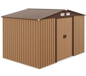Outsunny Cobertizo Metálico para Jardín 277x195x192 cm 4,83 m² Exterior Caseta de Almacenamiento de Herramientas Gris   Aosom España