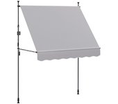 Outsunny Toldo Manual Retráctil 200x120x210-310 cm para Balcón y Terraza con Altura Ajustable con Manivela Gris