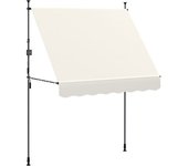 Outsunny Toldo Manual Retráctil 200x120x210-310 cm para Balcón y Terraza con Altura Ajustable con Manivela Crema