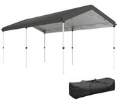 Outsunny Carpa Plegable 6x3 m con Altura Ajustable en 3 Niveles Protección UV50+ y Bolsa de Transporte Blanco