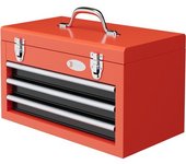 DURHAND Maletín de Herramientas Portátil Caja para Herramientas de Acero con 3 Cajones 1 Caja superior y 1 Asa 45x24x27 cm Rojo   Aosom España