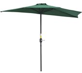 Outsunny Sombrilla Semicircular 269x138x236 cm Parasol con Manivela para Exterior Terraza Patio Piscina Resistente al Sol Verde   Aosom España