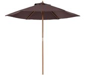 Outsunny Sombrilla Parasol de Patio Ø2,5m Altura 2,3m Color Café para Terraza Jardín con Diseño Elegante y Resistente   Aosom España