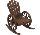 Outsunny Mecedora Rústica de Madera Maciza para Exteriores Sillón Balancín de Terraza o Jardín 88x68x97 cm Color Madera Envejecida   Aosom España