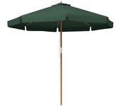 Outsunny Parasol de Madera Ø325x250 cm con Sistema de Polea Techo de Ventilación y 8 Varillas de Bambú para Terraza Balcón Jardín Verde   Aosom España
