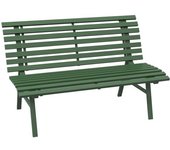 Outsunny Banco de jardín exterior 2 Plazas Asiento Respaldo de Listones, en aluminio, 123x67x79 cm, Verde   Aosom España
