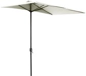 Outsunny Sombrilla 230x130x245 cm Parasol para Pared de Jardín con Manivela y Mástil de Metal de Ø38 mm Terraza Balcón Beige   Aosom España