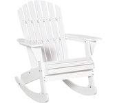 Outsunny Silla Adirondack de Madera 77x94x97 cm para Jardín Terraza Exterior de Estilo Rústico Carga 130kg Blanco   Aosom España