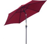 Outsunny Sombrilla Parasol Reclinable Manivela Aluminio Tela Poliéster Jardín Patio Terraza 2.7x2.35m Rojo Oscuro   Aosom España