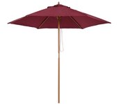 Outsunny Sombrilla Parasol de Patio Ø2,5m Altura 2,3m Color Rojo Vino para Terraza Jardín con Diseño Elegante y Duradero   Aosom España