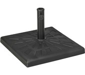 Outsunny Base para Sombrilla de Resina 19 kg para Mástil de Ø32/38/48 mm para Jardín Terraza Patio 51x51x32 cm Negro   Aosom España