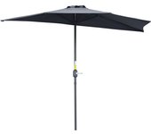 Outsunny Sombrilla Semicircular 269x138x236 cm Gris para Jardín con Manivela Ideal para Exterior Terraza Patio Piscina Protección Solar   Aosom España
