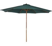 Homcom Outsunny Sombrilla Ø300x250 cm Parasol Verde con Poste de Madera y Sistema de Poleas para Jardín Patio Terraza   Aosom España