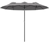 Outsunny Sombrilla Doble de Jardín con Inclinación de 45° y Manivela para Terraza Balcón Piscina 285x147x227 cm Gris   Aosom España