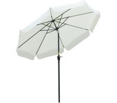 Outsunny Sombrilla Jardín Ø266x250 cm Protección UV50+ Parasol Aluminio Inclinable Techo Ventilación Manivela Terraza Balcón Beige   Aosom España