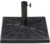 Outsunny Base de Sombrilla de Resina Resistente, Peso 15kg, para Postes de Ø3,8/4,8cm, Ideal para Terraza 47x47x32cm Bronce   Aosom España