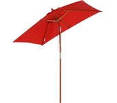 Outsunny Sombrilla rectangular inclinable de madera poliéster de alta densidad 2L x 1,5l x 2,3H m rojo