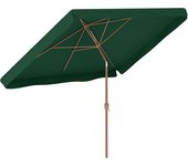 Outsunny Sombrilla de Terraza Exterior 300x200x235 cm con Ángulo Ajustable Mástil de Aluminio Manivela y Protección UV 50+ Verde