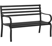 Outsunny Banco de Exterior de Metal de 2 Plazas con Reposabrazos Carga 240 kg para Patio Terraza 127x58x82 cm Negro   Aosom España