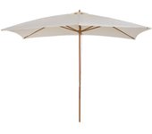 Outsunny Sombrilla Parasol 295x200x255 cm para Jardín Terraza con Mástil de Madera y Toldo de Poliéster 180g/m² Color Crema   Aosom España