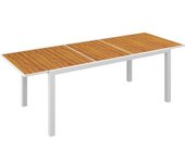 Outsunny Mesa de Comedor Exterior Rectangular con Marco de Aluminio Carga 50 kg para Terraza Jardín 180/240x94x73 cm Marrón   Aosom España