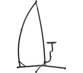 Outsunny Soporte para Silla Colgante 190 cm Sostén para Columpio con Mesita Lateral Carga 120 kg de Metal para Patio Jardín Negro   Aosom España
