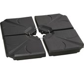Outsunny Base para Sombrilla de 4 Piezas Rellenable con Arena 72 kg o Agua 56 kg para Jardín Patio Terraza Negro