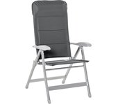 Outsunny Silla Plegable Camping de Jardín de Aluminio Respaldo Alto Ajustable Reposacabezas Acolchado 75x61,5x114,5 cm Gris   Aosom España