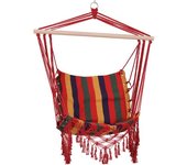 Outsunny Silla Colgante de Algodón Silla Columpio Poliéster para Interior Exterior Terraza Carga 120 kg Multicolor   Aosom España