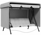 Outsunny Funda Protectora Impermeable para Balancín de Jardín 3 Plazas con Cremallera Antipolvo y Antiviento 215x155x150 cm
