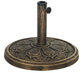 Outsunny Base para Sombrilla con Diseño Retro Flor De Loto Peso 12 kg para Jardín Patio Terraza Ø46x33 cm Color Bronce