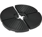 Outsunny Base para Sombrilla de 4 Piezas Rellenable con Arena 68 kg o Agua 52 L para Jardín Patio Terraza Negro