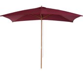 Outsunny Sombrilla Parasol 295x200x255 cm para Jardín Terraza con Mástil de Madera y Toldo de Poliéster 180g/m² Color Rojo Vino   Aosom España