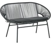 Outsunny Banco Acapulco con Reposabrazos Cojines y Marco de Acero Carga 260 kg para Balcón Terraza Patio 132x72x83 cm Negro   Aosom España