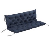 Outsunny Cojín para Banco Cojín para Balancín de 3 Plazas con 6 Cordones de Fijación para Jardín Terraza Balcón 150x98x8 cm Azul   Aosom España