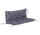 Outsunny Cojín para Banco Cojín para Balancín de Jardín Confortable con 6 Cordones de Fijación 132x110x10 cm Gris Oscuro   Aosom España