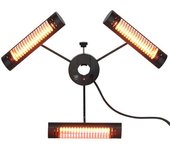 Outsunny Calefactor Eléctrico de Exterior por Infrarrojos con Control Remoto y 3 Paneles para Sombrilla 87x75x22cm Negro   Aosom España